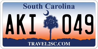SC license plate AKI049