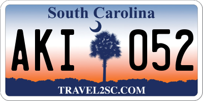 SC license plate AKI052