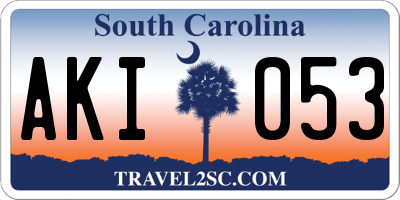 SC license plate AKI053