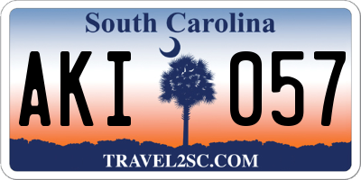 SC license plate AKI057