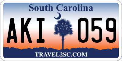 SC license plate AKI059