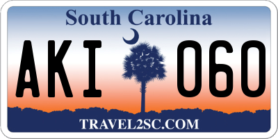 SC license plate AKI060