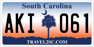 SC license plate AKI061