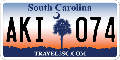 SC license plate AKI074