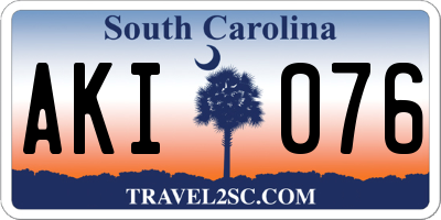 SC license plate AKI076