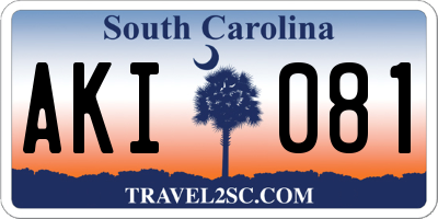 SC license plate AKI081