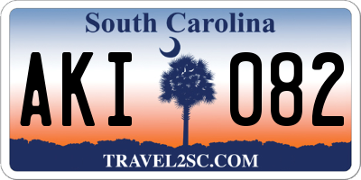 SC license plate AKI082