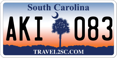 SC license plate AKI083
