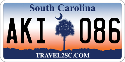 SC license plate AKI086