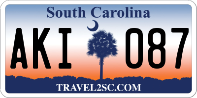 SC license plate AKI087