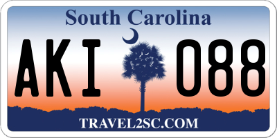 SC license plate AKI088