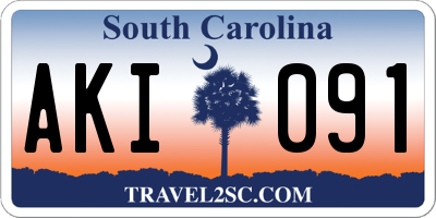 SC license plate AKI091
