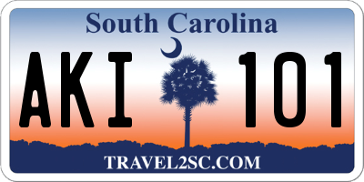 SC license plate AKI101