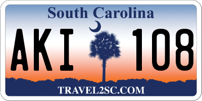 SC license plate AKI108