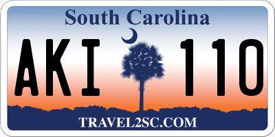 SC license plate AKI110