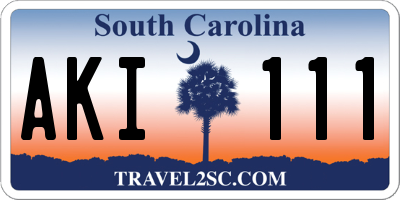 SC license plate AKI111