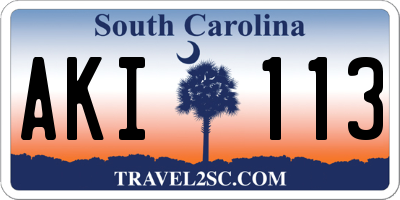 SC license plate AKI113