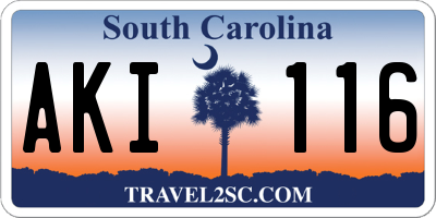SC license plate AKI116
