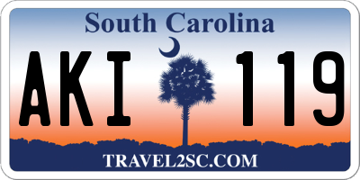 SC license plate AKI119