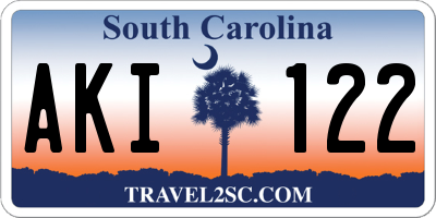 SC license plate AKI122