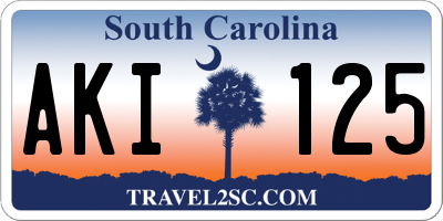 SC license plate AKI125