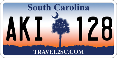SC license plate AKI128