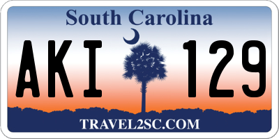 SC license plate AKI129