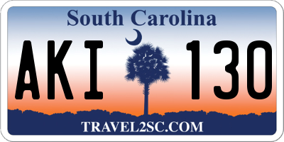 SC license plate AKI130