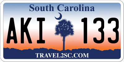 SC license plate AKI133