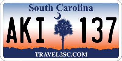 SC license plate AKI137
