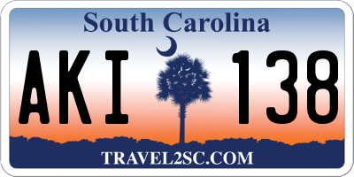 SC license plate AKI138