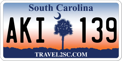 SC license plate AKI139
