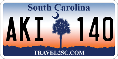 SC license plate AKI140