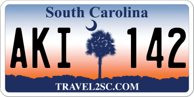 SC license plate AKI142