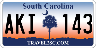 SC license plate AKI143