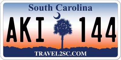 SC license plate AKI144