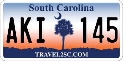SC license plate AKI145