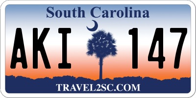 SC license plate AKI147