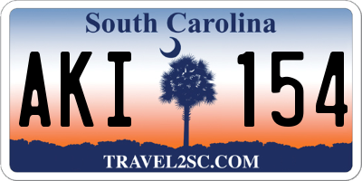 SC license plate AKI154
