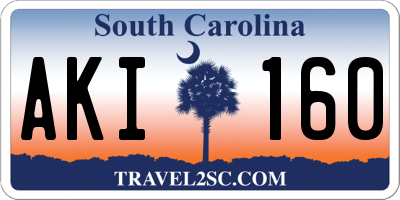 SC license plate AKI160