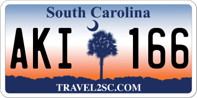 SC license plate AKI166