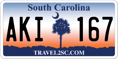 SC license plate AKI167