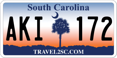 SC license plate AKI172