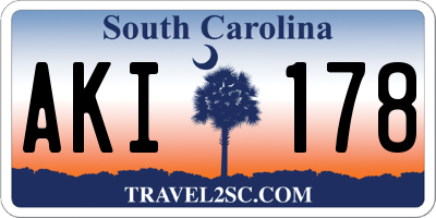 SC license plate AKI178