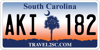 SC license plate AKI182