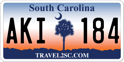 SC license plate AKI184