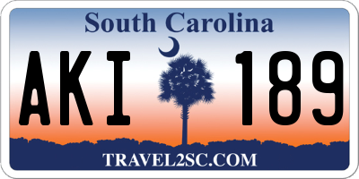 SC license plate AKI189