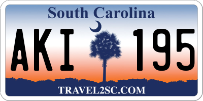 SC license plate AKI195