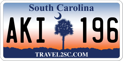 SC license plate AKI196