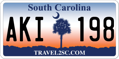 SC license plate AKI198